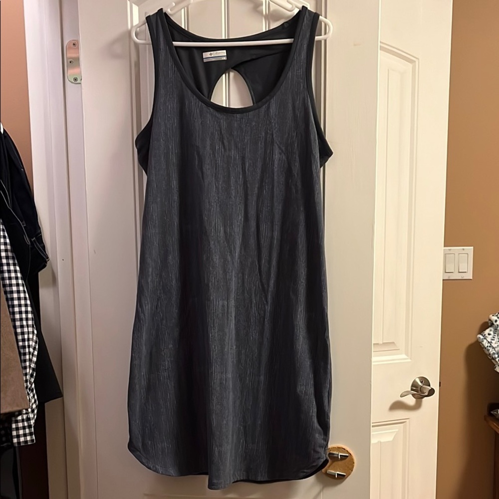 Sleeveless Gray Dress with Keyhole Back